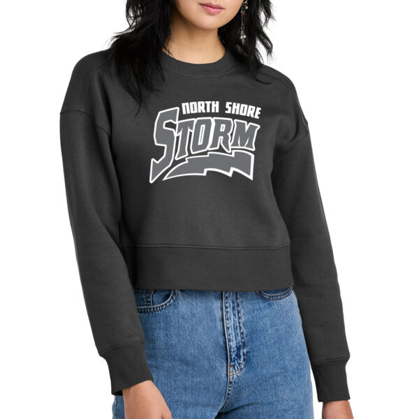 District Womens Perfect Weight Fleece Cropped Crew - Printed Logo **Add Name for $5! ** Thumbnail