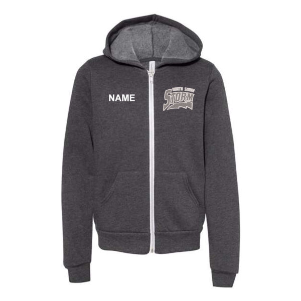 BELLA + CANVAS - Youth Sponge Fleece Full-Zip Hoodie - Embroidered Logo **Add Name for $5! ** Thumbnail