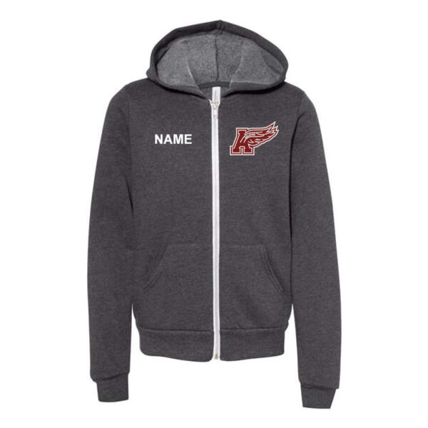 BELLA + CANVAS - Youth Sponge Fleece Full-Zip Hoodie - Embroidered Logo **Add Name for $5! ** Thumbnail