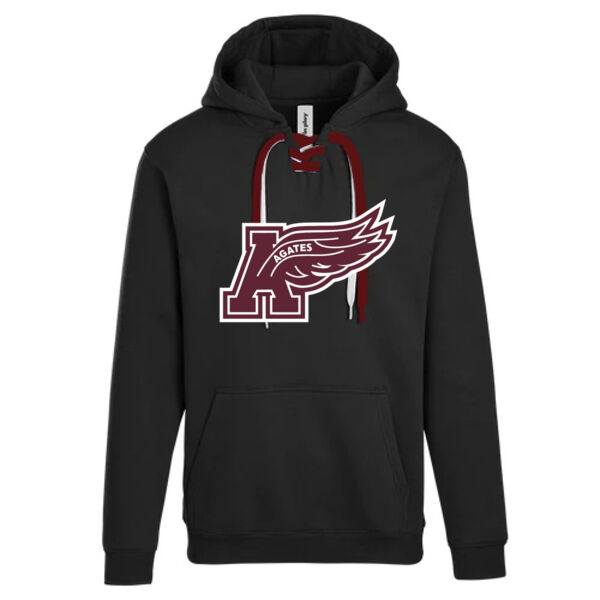 Adult Lace Up Hooded Sweatshirt - Printed Logo **Add Name for $5! ** Thumbnail