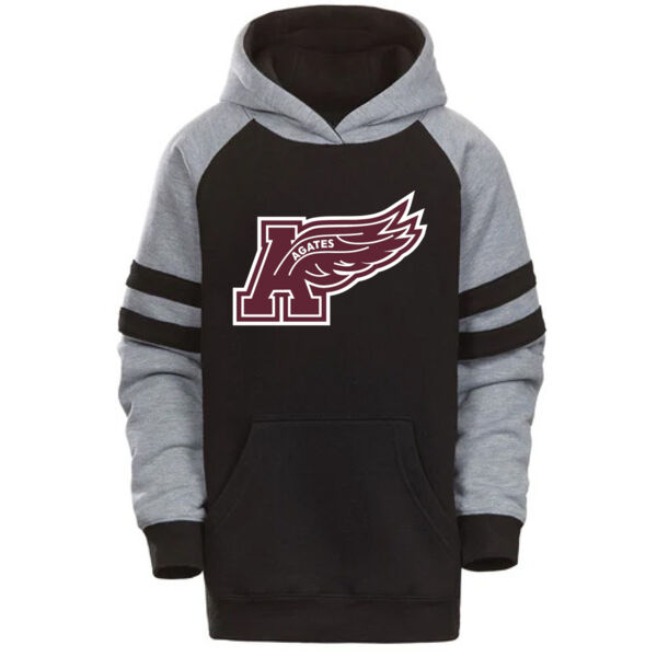 Youth Raglan Stripe Hood - Printed Logo **Add Name for $5! ** Thumbnail