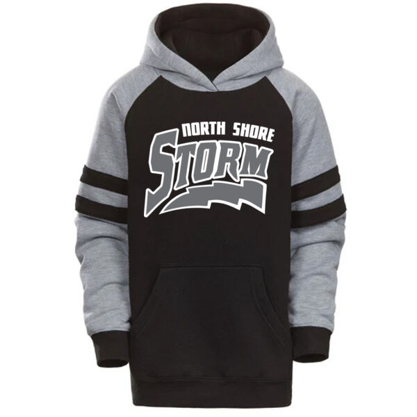 Youth Raglan Stripe Hood - Printed Logo **Add Name for $5! ** Thumbnail