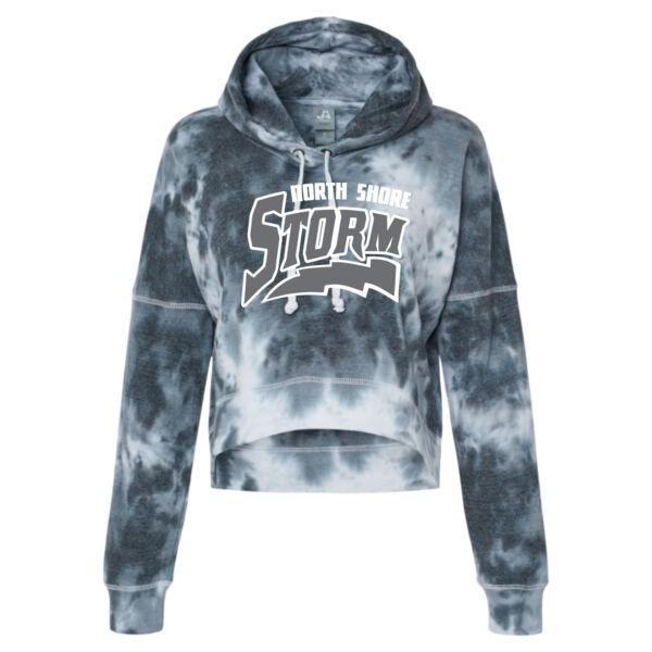 J. America Womens Crop Hooded Sweatshirt - Printed Logo **Add Name for $5! ** Thumbnail