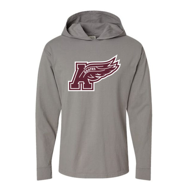 ComfortWash by Hanes Garment Dyed Jersey Hooded Long Sleeve T-Shirt - Printed Logo **Add Name for $5! ** Thumbnail