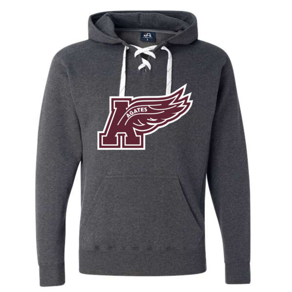 J. America Sport Lace Hooded Sweatshirt - Printed Logo **Add Name for $5! ** Thumbnail