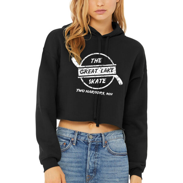 BELLA + CANVAS Womens Sponge Fleece Cropped Fleece Hoodie - Printed Logo Thumbnail