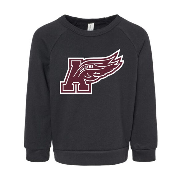 Toddler Sponge Fleece Raglan Crewneck Sweatshirt - Printed Logo Thumbnail